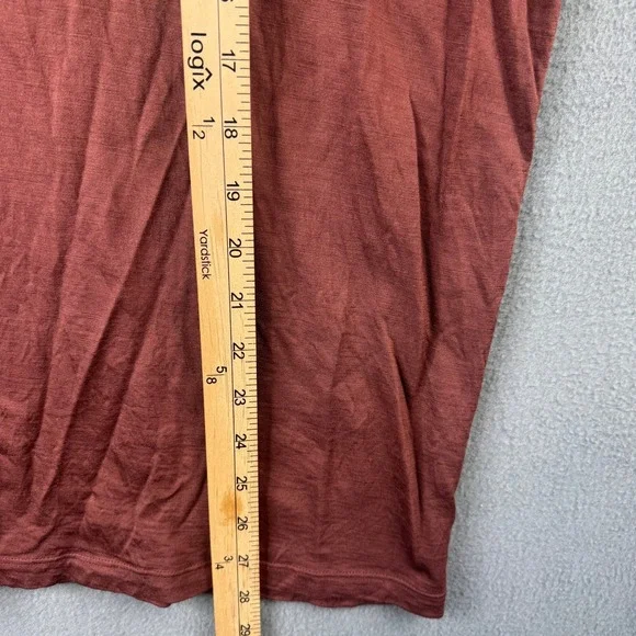 Wool & Prince Mens Merino Wool Blend Long Sleeve Henley Shirt Rust Brown Size L - Picture 6 of 6